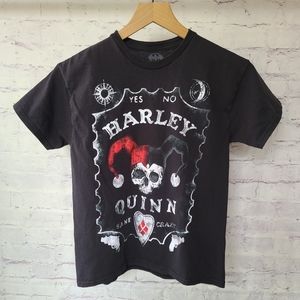 Batman Harley Quinn Ouija Skull Graphic Print Tee XS 18x23